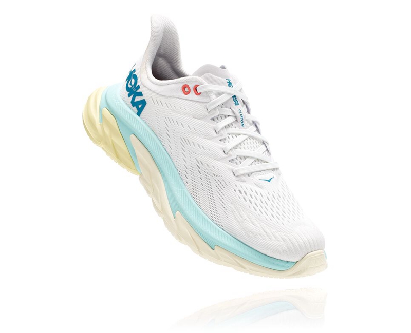 White hoka store sneakers